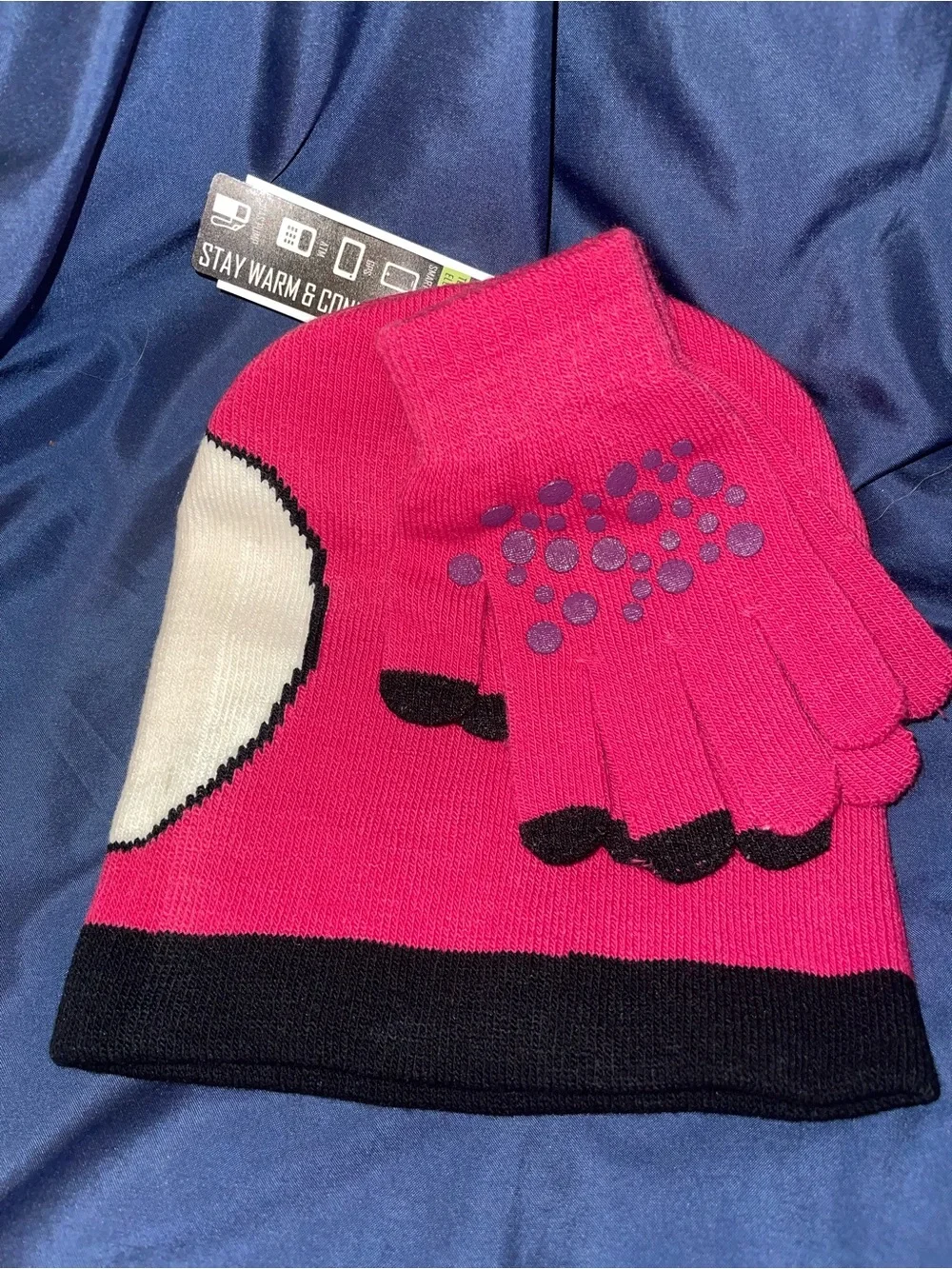 Igloos Kids' Pink Monster Beanie & Glove Set